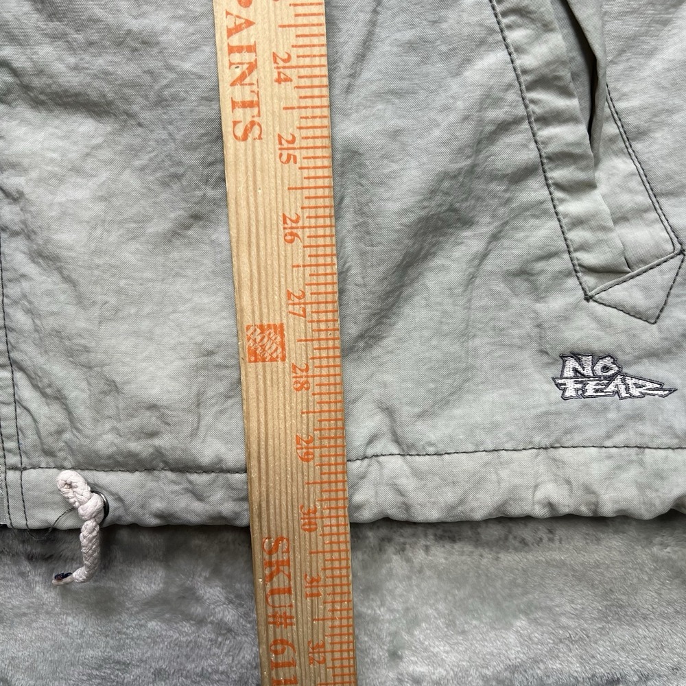 Vintage Y2K No Fear Windbreaker Jacket Gray Men's M Moto BMX Racing Collared - Picture 5 of 7